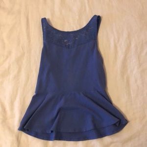 Express Blue Flare Tank Top